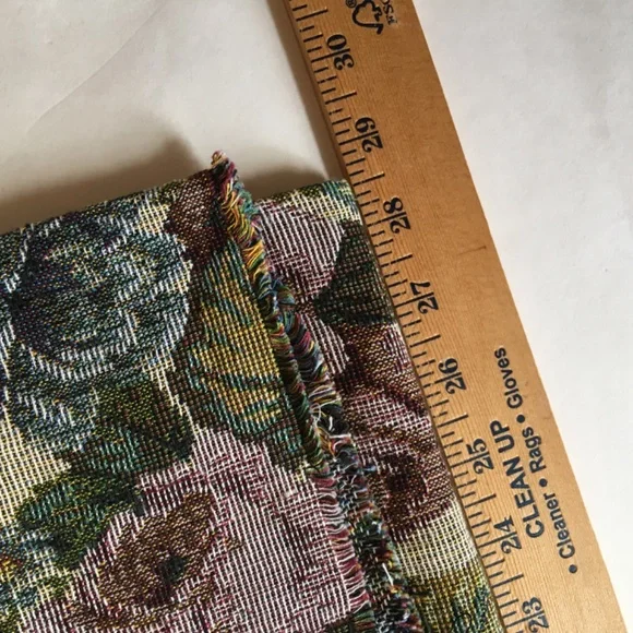 Floral tapestry fabric. 56x42 inches. - Picture 3 of 8